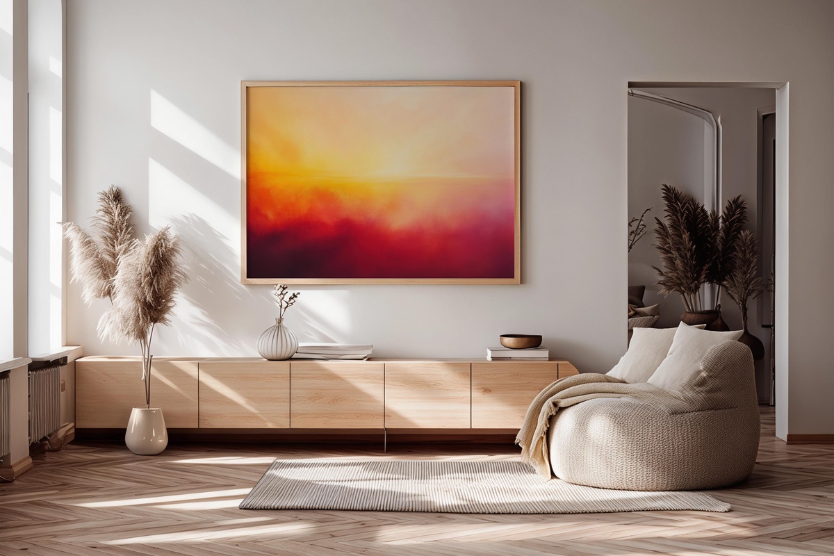 Dusky Horizon Tranquility Abstract Printable Wall Art