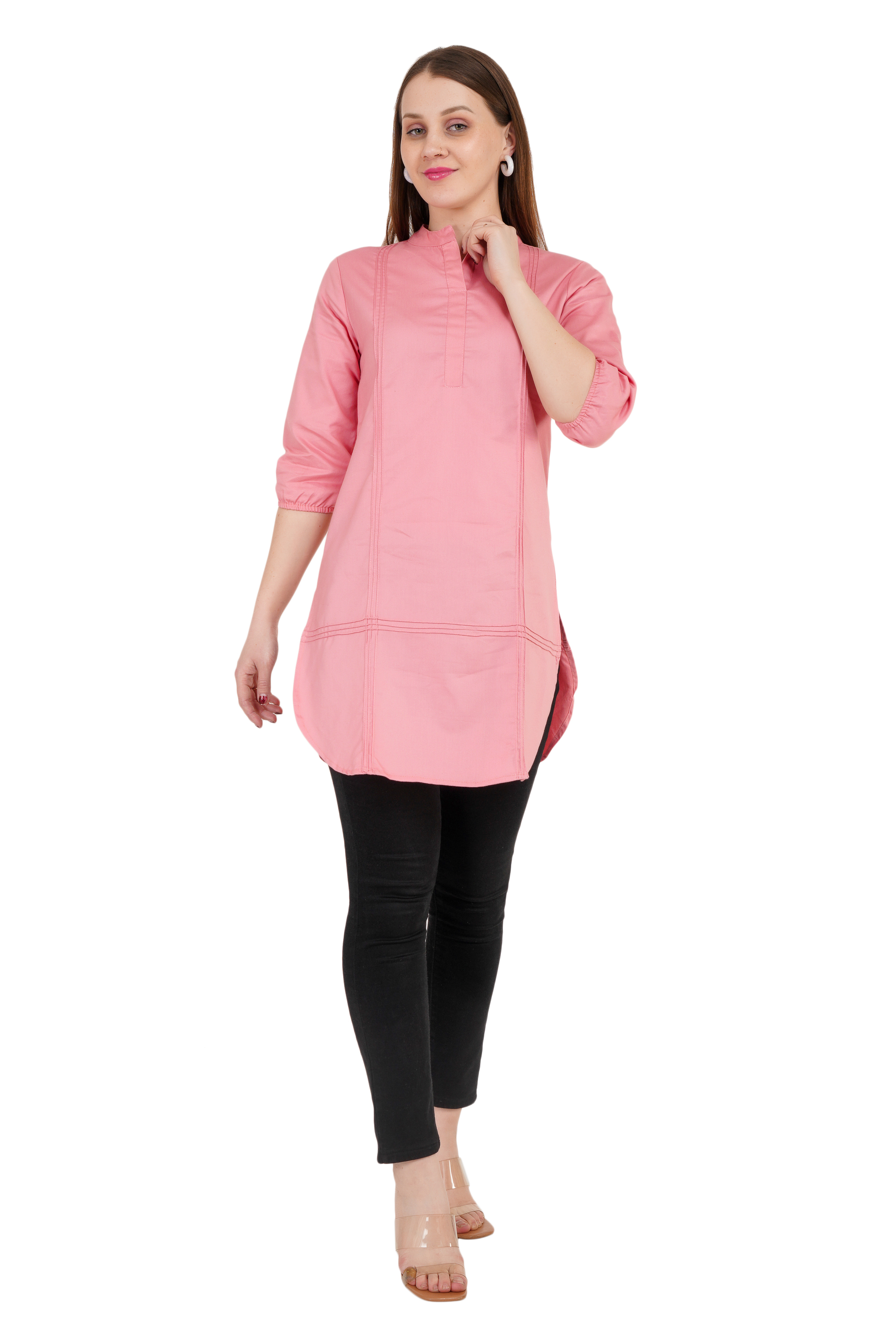 Rimsha wear women's wear peach short kurti — photo 1 of 2