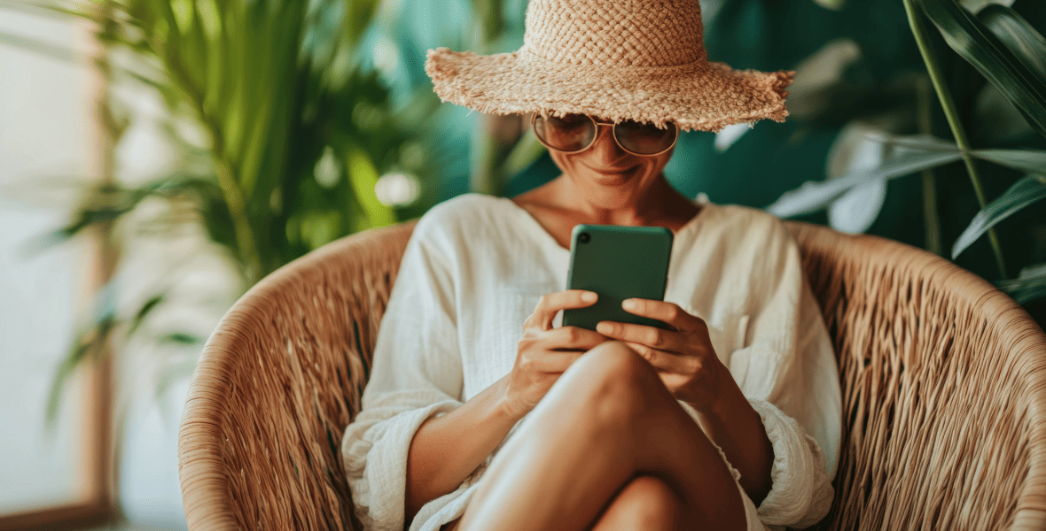 A lady with a hat ready for holiday