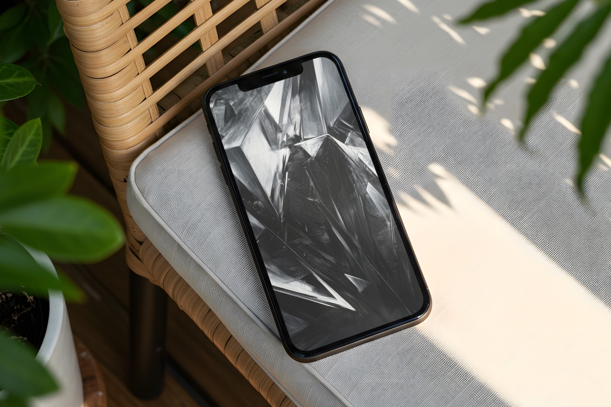 Metallic Shapes Reflection Abstract iPhone Wallpaper