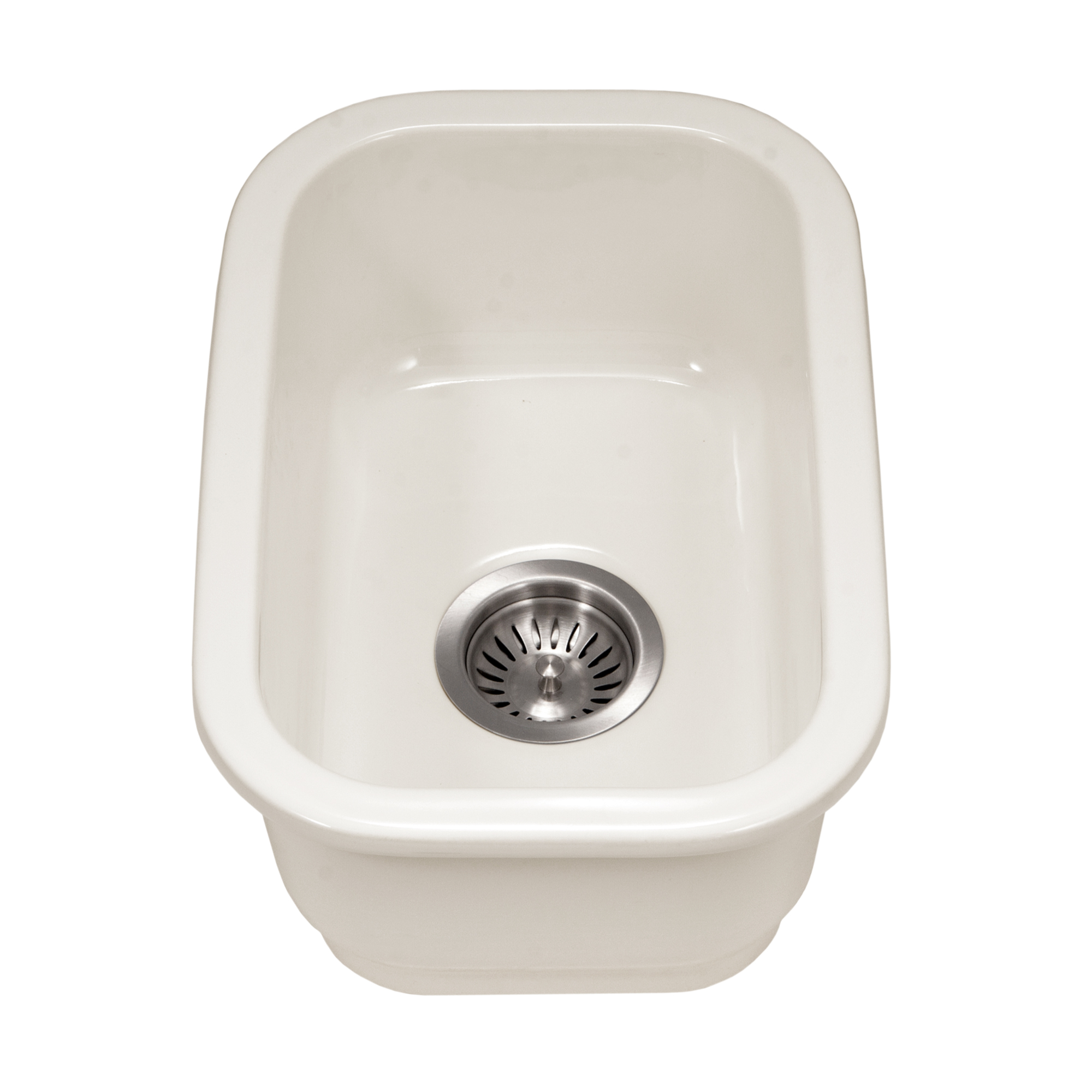 Houzer 12" Fireclay Undermount Bar Sink, Biscuit, Platus Series, PTB-1318 BQ