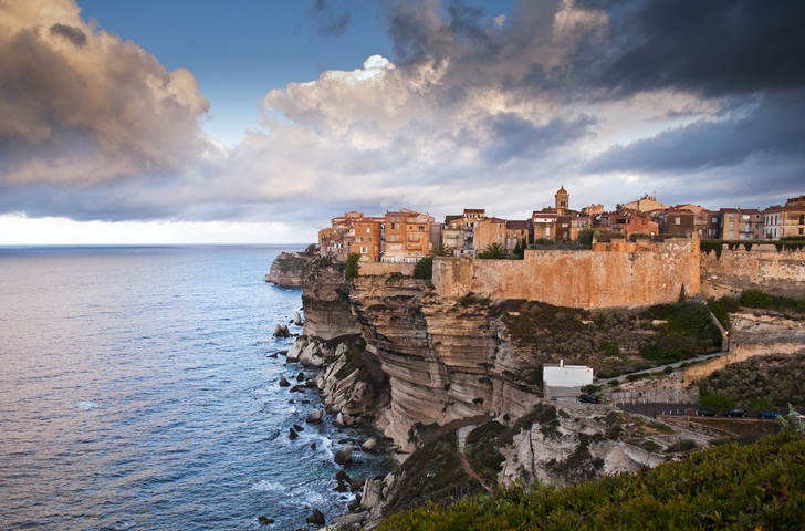 View of Bonifacio Old Town on a sea cliff