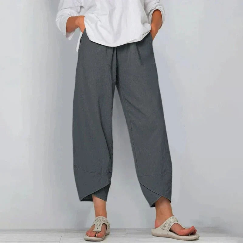 Lavisa - Womens Relaxed High Waisted Wide Leg Casual Pants