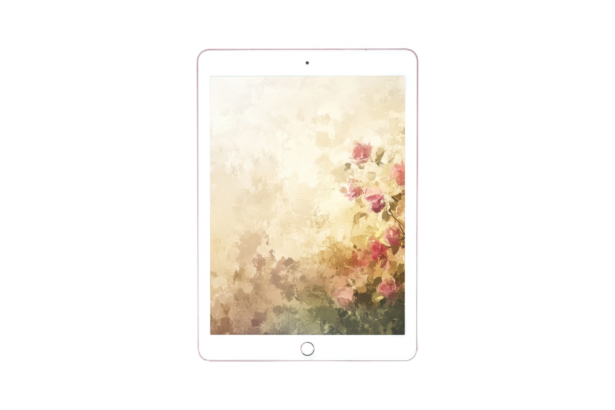 Radiant Summer Reverie iPad Wallpaper — impressionistic warm gold and blush tones