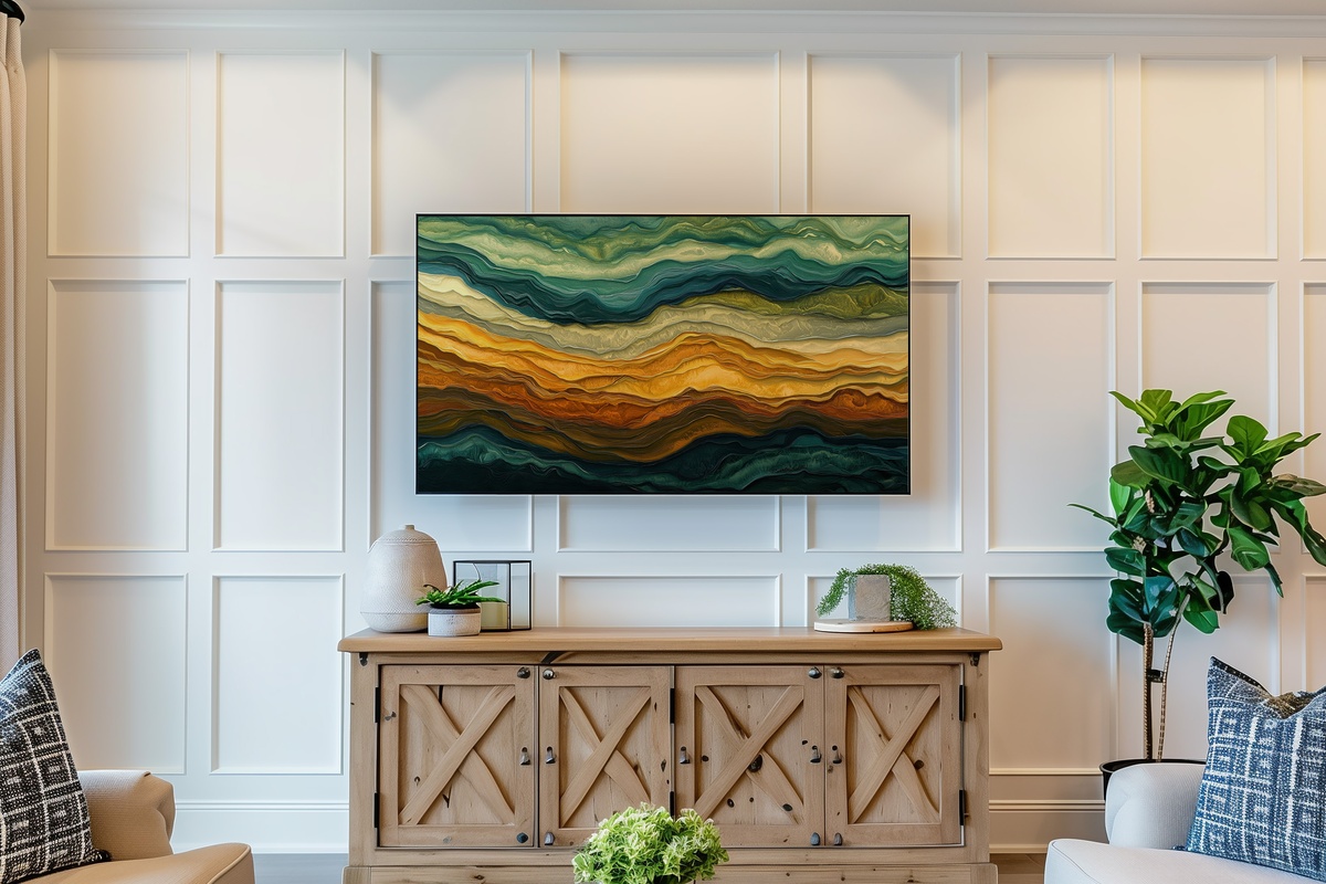 Textured Earthy Layers Abstract Frame TV Art