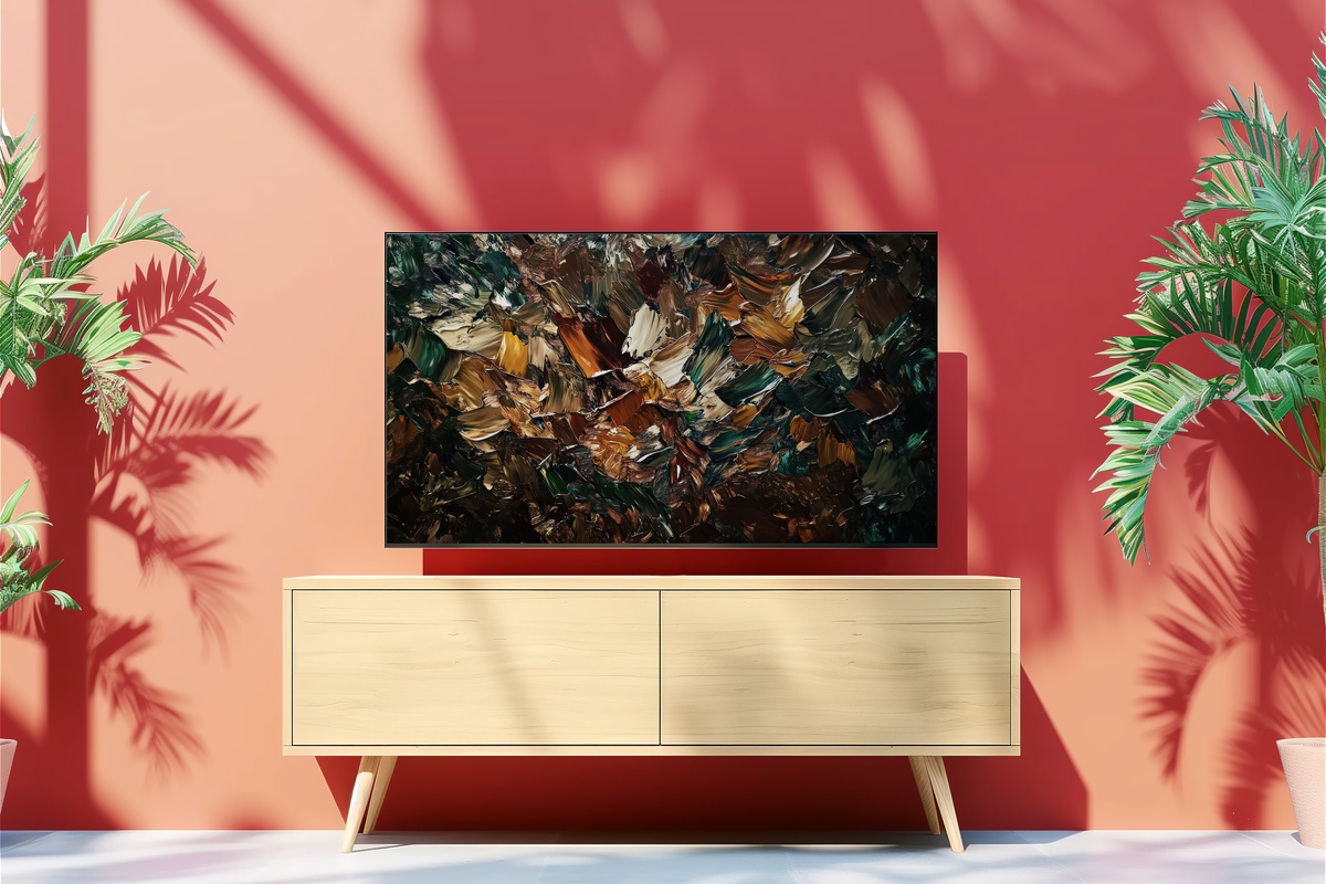 Earthy Brushstroke Rhythm Abstract Frame TV Art