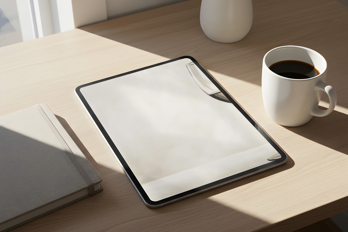 Minimal Wine Glass Elegance minimalist iPad wallpaper in soft tones