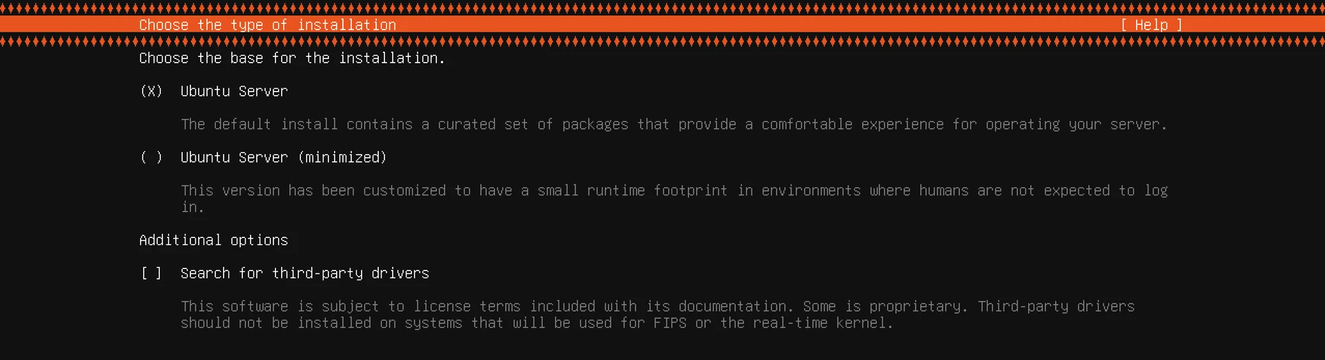 Choose the type of installation