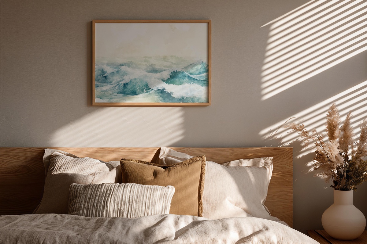 Ethereal Summer Surf Printable Wall Art - abstract watercolor ocean waves