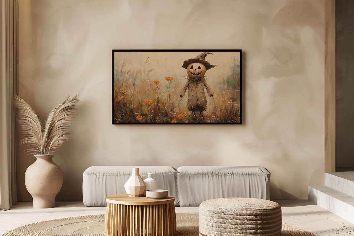 Artisanal Woven Whimsy Frame TV Art