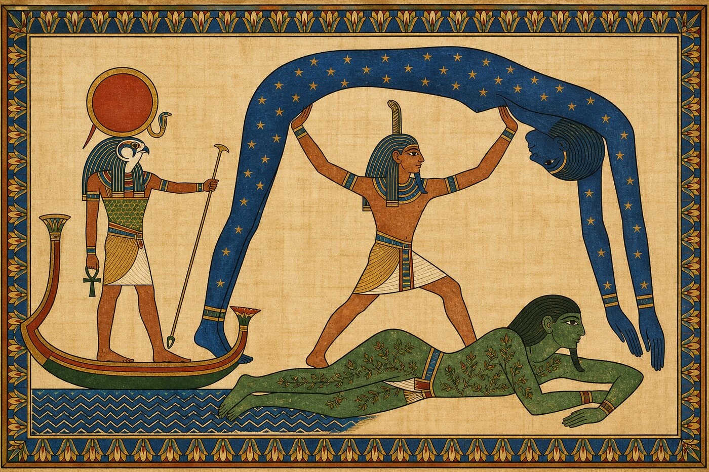 Original illustration for Ra Separates Earth and Sky