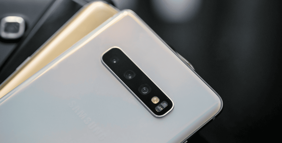 The back of a Samsung phone