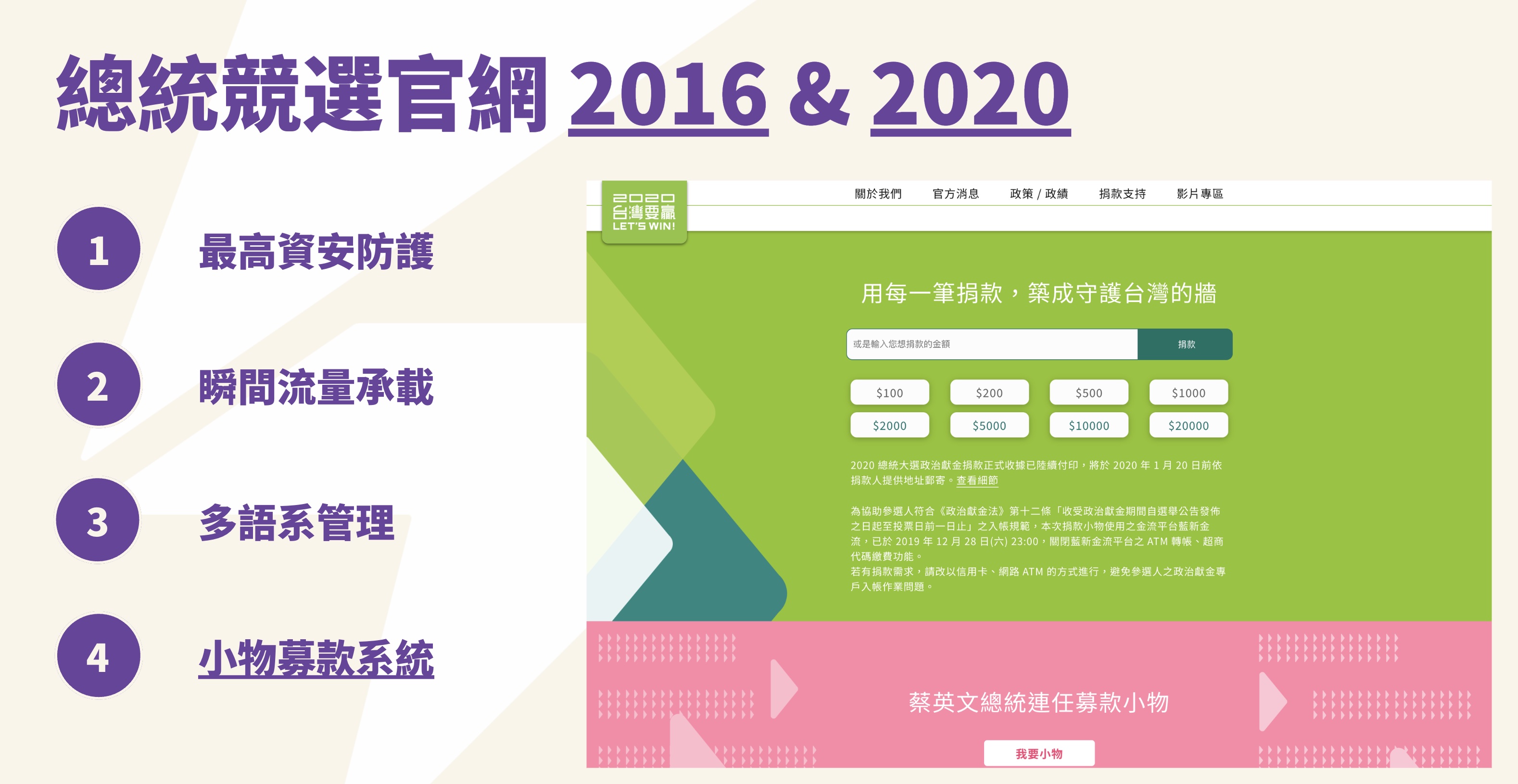 伍樓專業資訊網站架設案例 總統競選官網