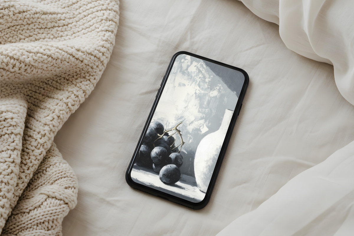 Timeless Silhouettes in Grayscale Elegance Neutral iPhone Wallpaper