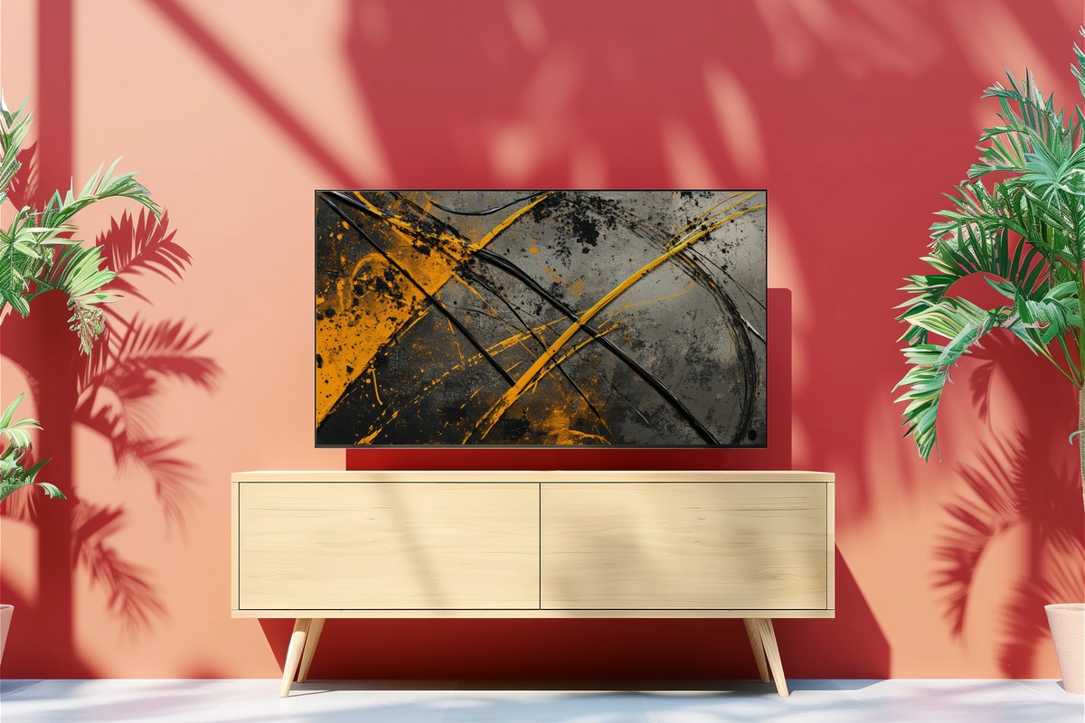 Textured Line Flow Frame TV Art — minimalist modern line art for Frame TV