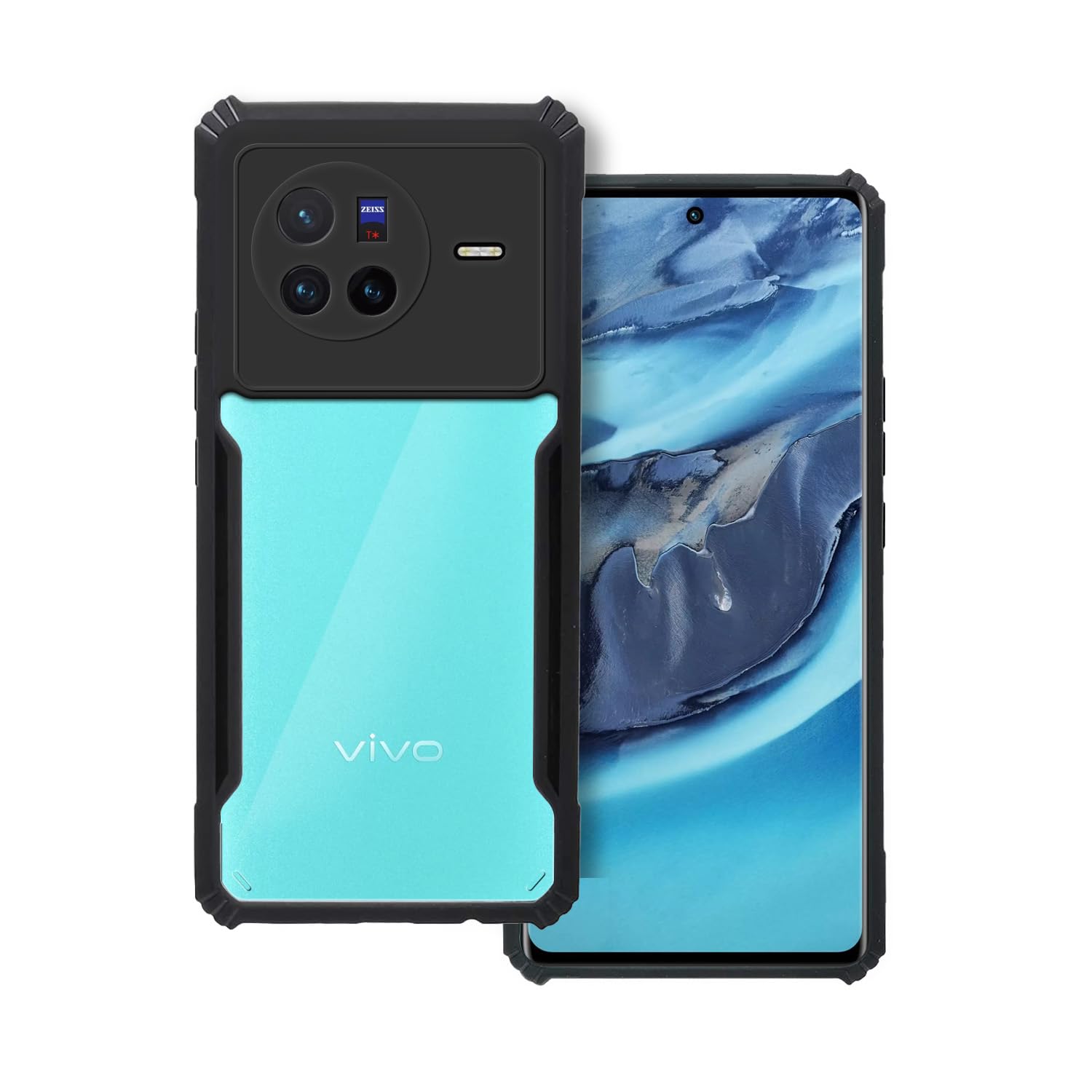 Black Border - Transparent Back iPaky Mobile Back Cover Case