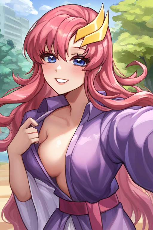 ラクス・クラインのAIエロエロ落書きもの2 by 催●スマホの淫魔 with breasts, pink hair, diva, bunny girl, Lacus Clyne, Mobile Suit Gundam Seed