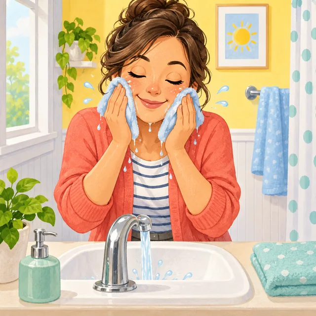 Scene: Wash your face.