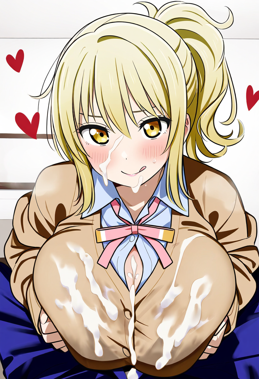 宮下愛 着衣パイズリ by AIの奴隷 with Love Live! Nijigasaki High School Idol Club, Ai Miyashita, ai art, paizuri, intramammary ejaculation, clothed paizuri, coming in clothing