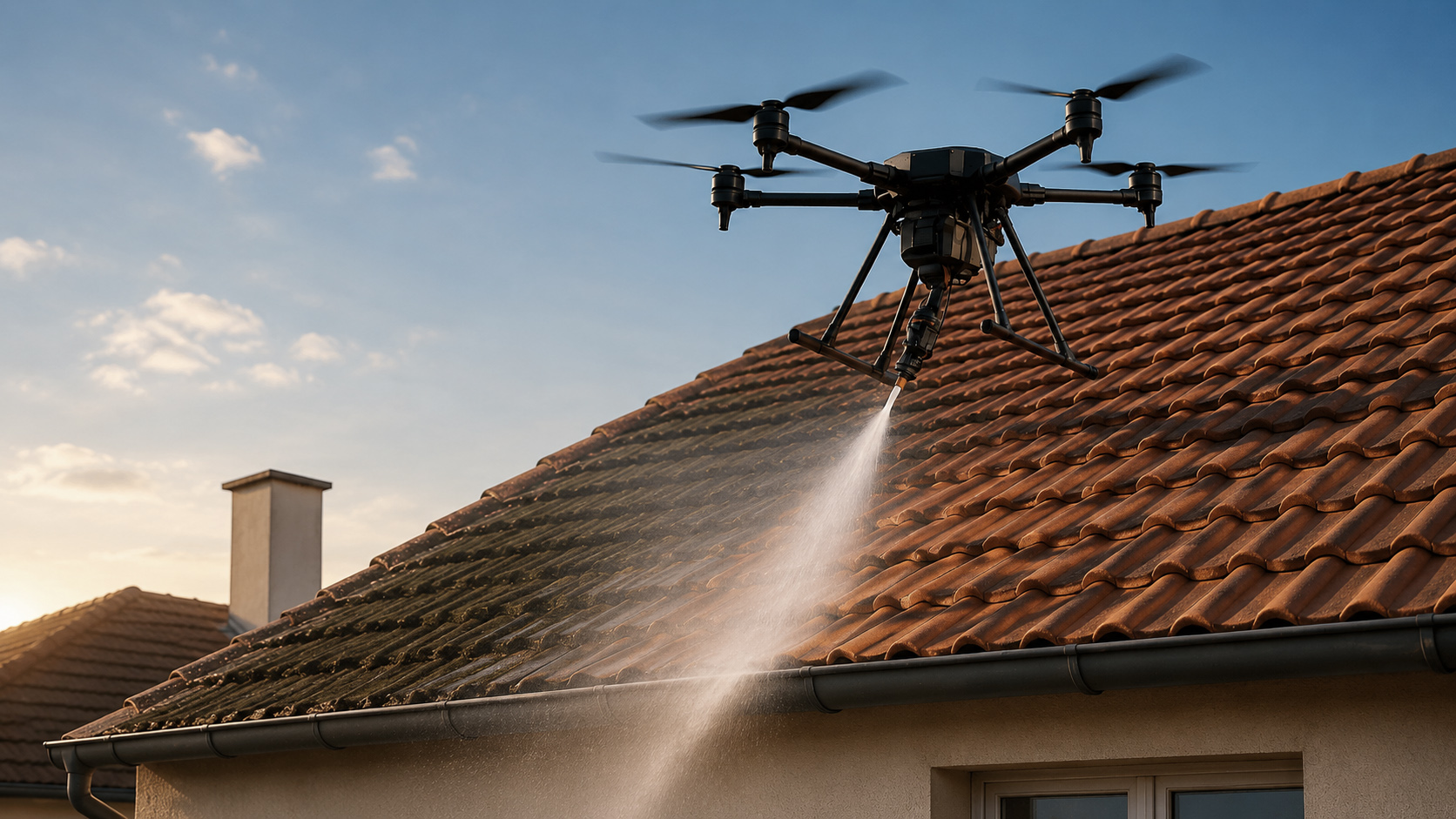 Nettoyage toiture par drone Drone06