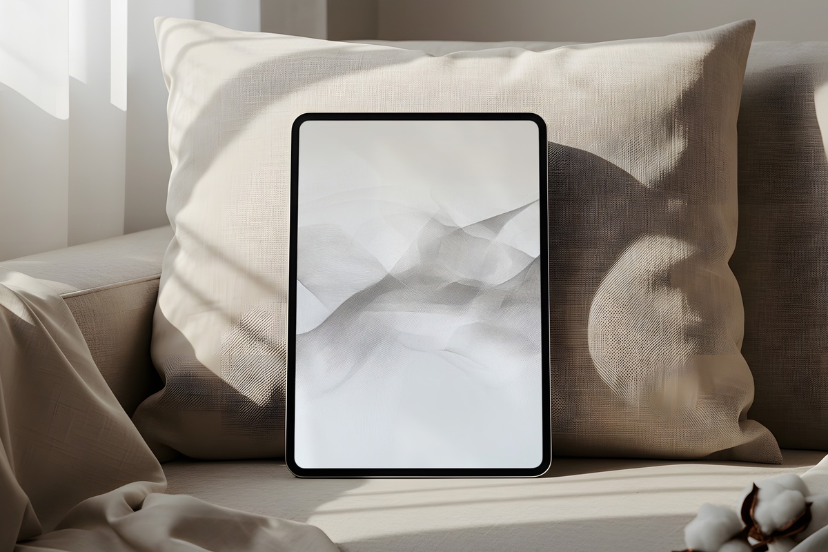 Elegant Line Minimalistion iPad wallpaper in soothing grey tones