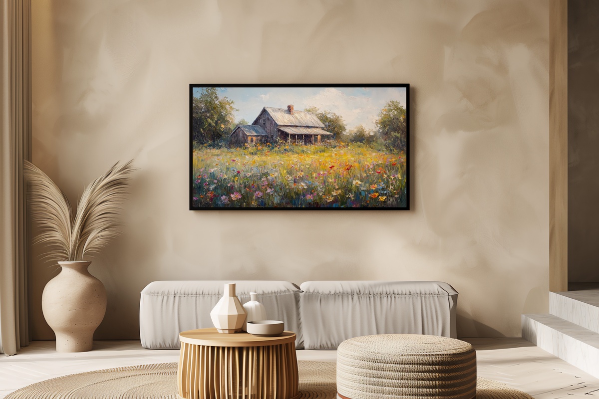 Wildflower Haven Tranquility Vintage Frame TV Art