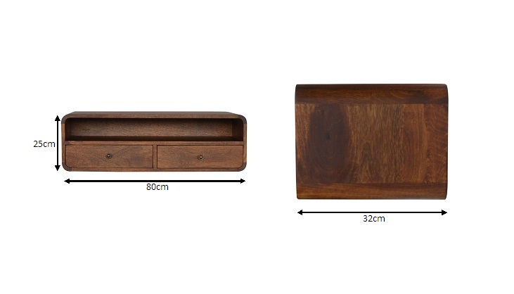 Size chart for Floating Chestnut Open Console
