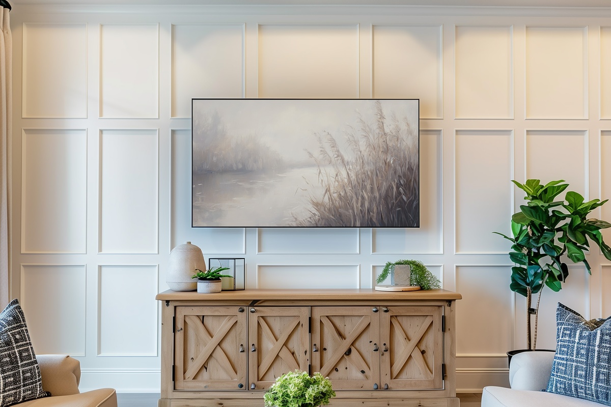 Misty Reeds Tranquility Vintage Frame TV Art