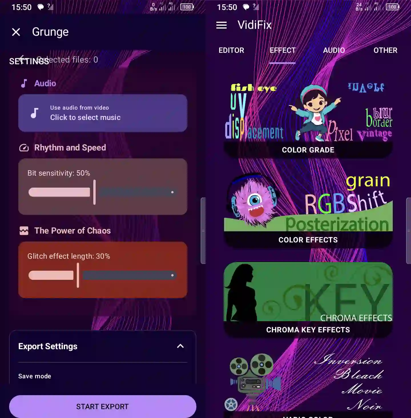 Screenshot of VidiFix: Cyber HUD ефекти