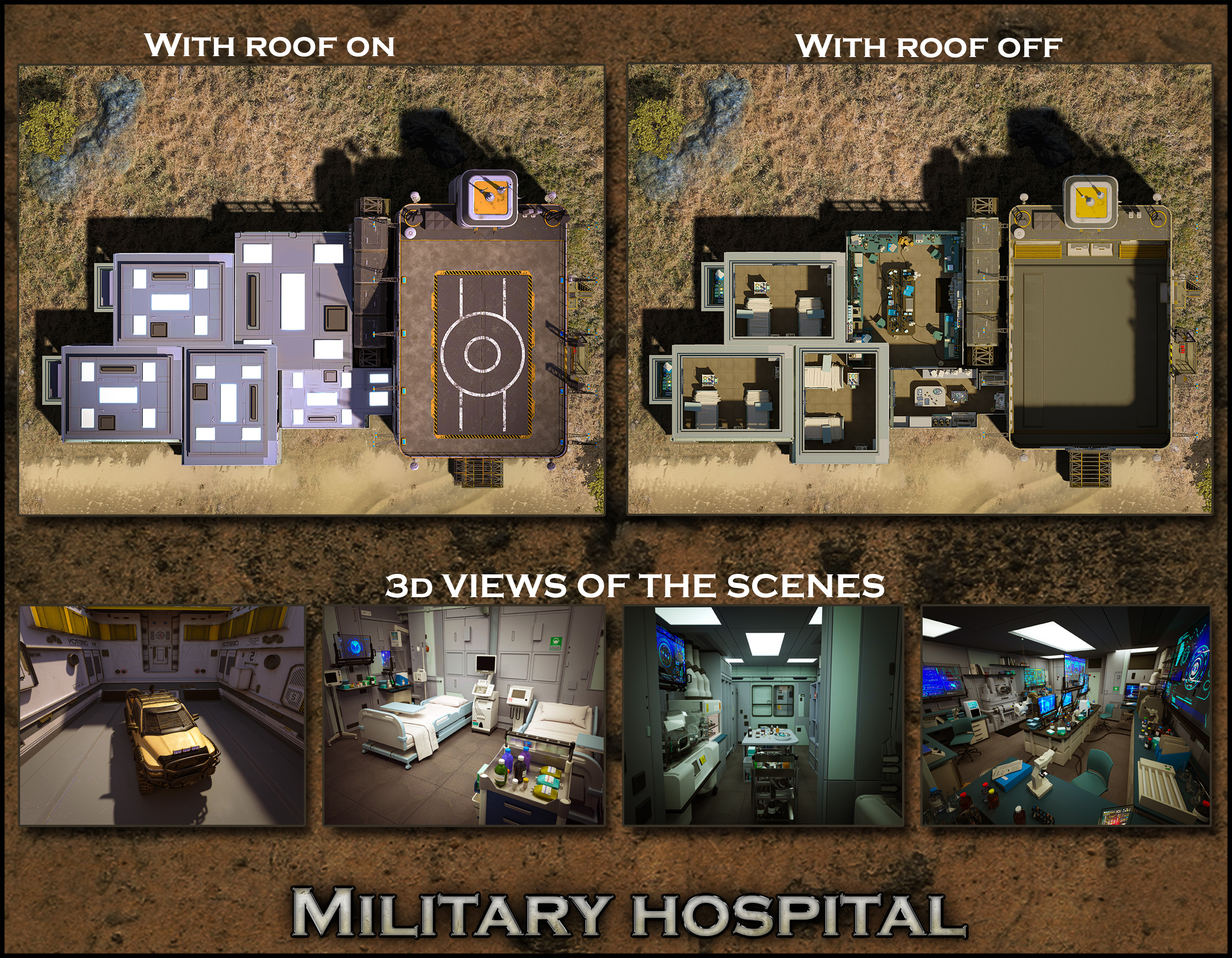 2 Modern maps Police Department and Military Hospital + tokens and cars ...