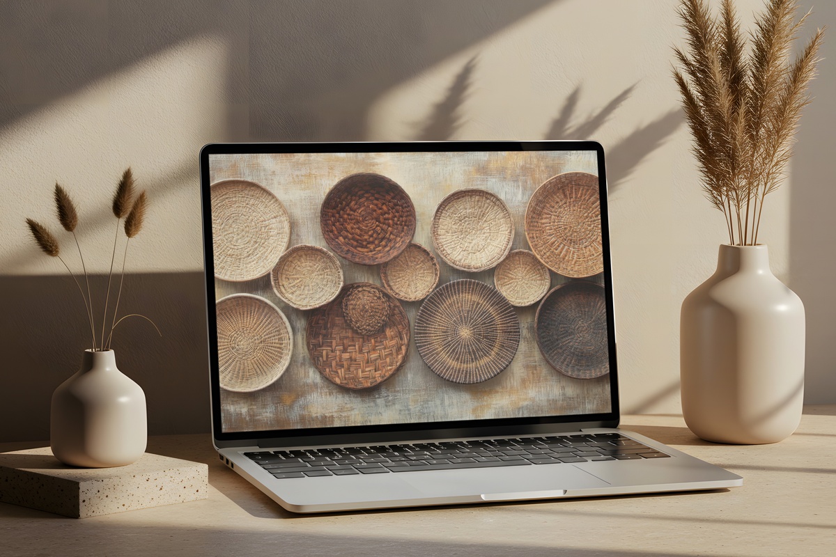 Handwoven Basket Elegance Desktop Wallpaper