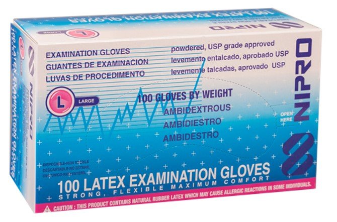 Guantes De Examen Blanco Clasico T/ L Caja X 100 U