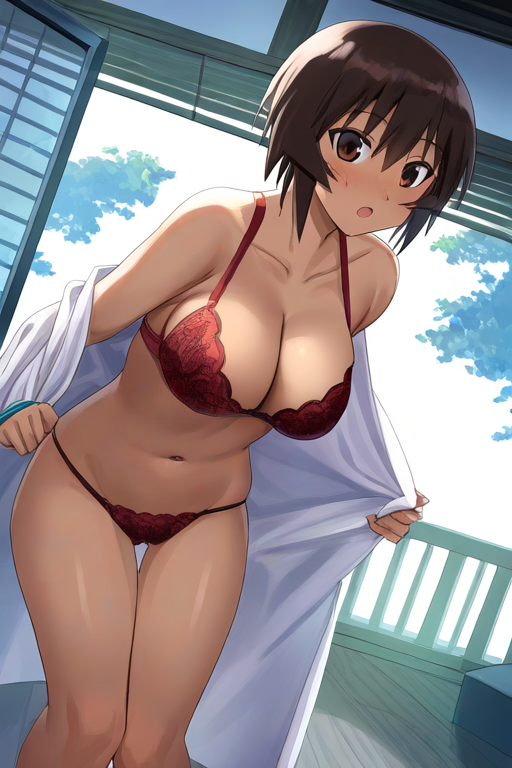 神楽(あずまんが大王)のAIエロエロ落書きもの5 by 催●スマホの淫魔 with Kagura(Azumanga Daioh), azumanga daioh, high school girl, large breasts, dark skin