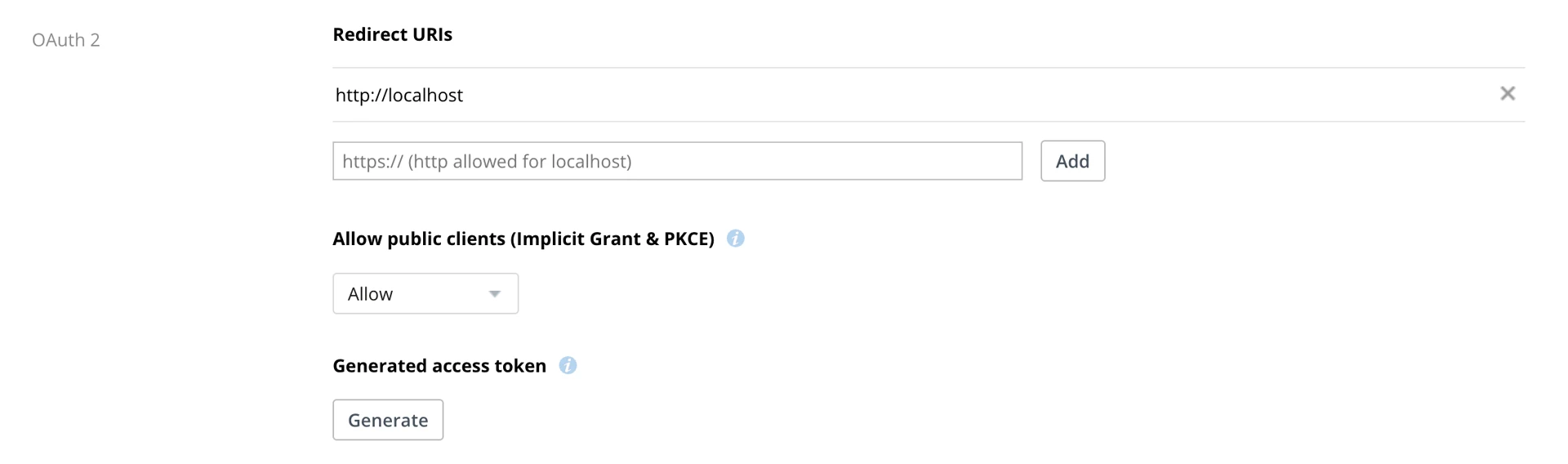 Dropbox - Generated access token