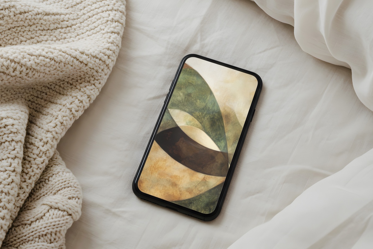 Nature's Earthy Rhythm modern earth tones quiet luxury aesthetic iPhone wallpaper
