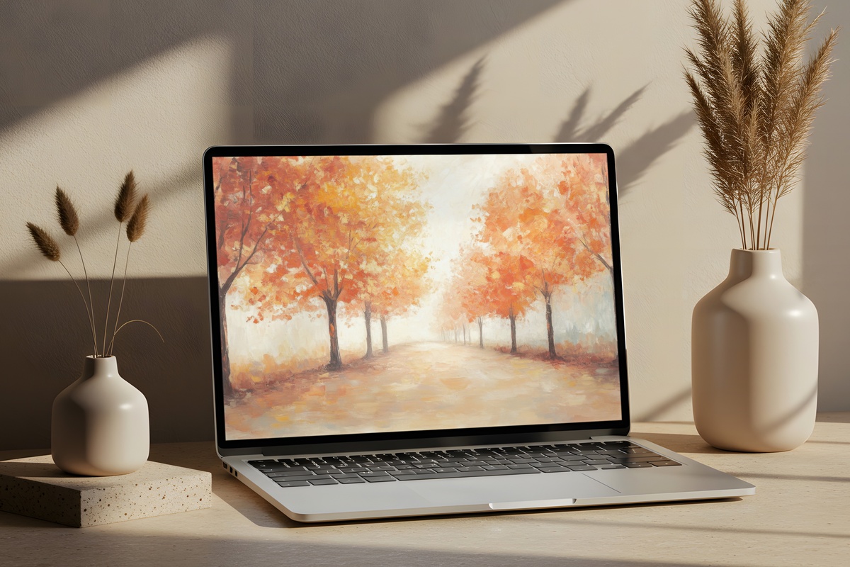 Autumn Tree Line Harmony Fall Desktop Wallpaper