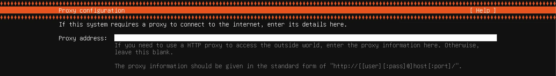 Proxy configuration