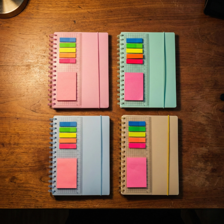 Libreta con post it (Colores disponibles) 100 páginas, A5
