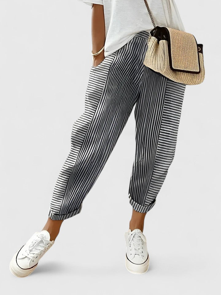 Lavisa - Women's Comfort Stretch Waistband Pants with Pockets