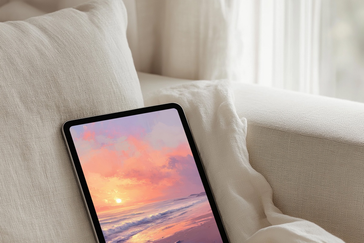 Soft Sunrise Serenity Coastal iPad Wallpaper