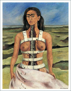 Frida Kahlo, The Broken Column, 1944. Museo Dolores Olmedo, Mexico City. Painted after a spinal surgery that fused several of her vertebrae.