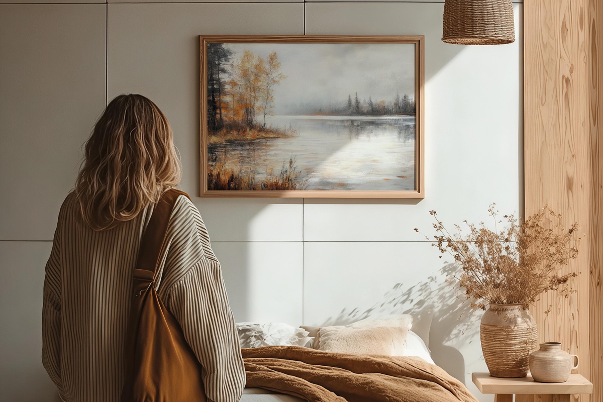 Crisp Autumn Lake Aura Printable Wall Art