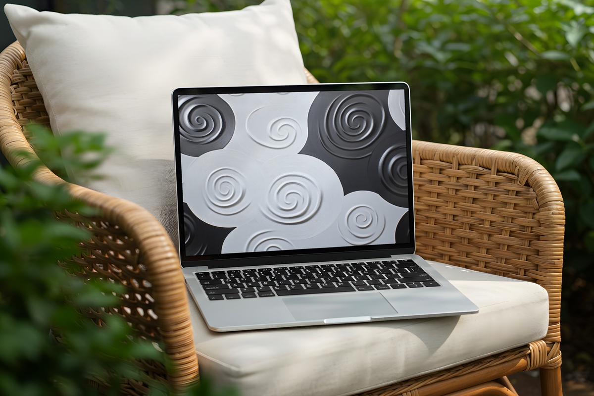Spiral Elegance on Canvas Desktop Wallpaper - fluid spiral line on textured canvas background