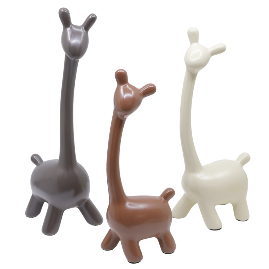 Set figuras decorativas cerámica, 3 piezas