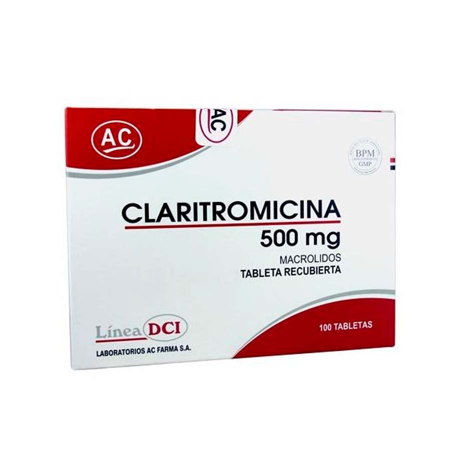 Claritromicina 500 Mg Ac Farma Cja/100 Tab