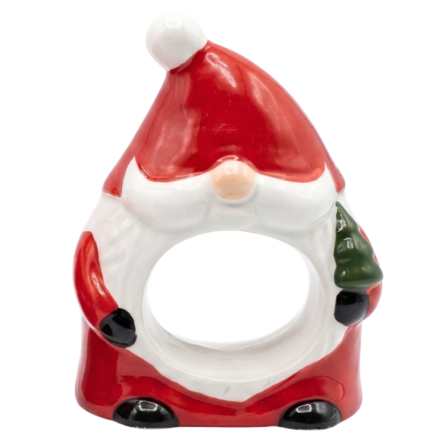 Servilletero navideño cerámica, 11.5x8cm