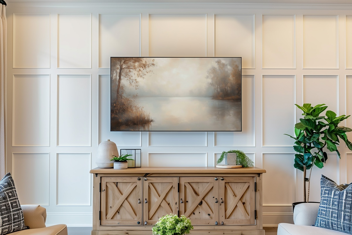 Misty Lake Autumn Stillness Fall Frame TV Art