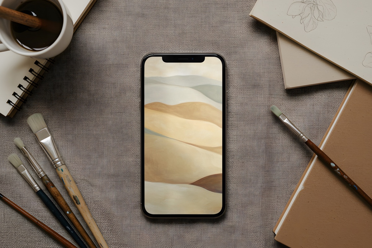 Earth's Gentle Symphony Neutral iPhone Wallpaper