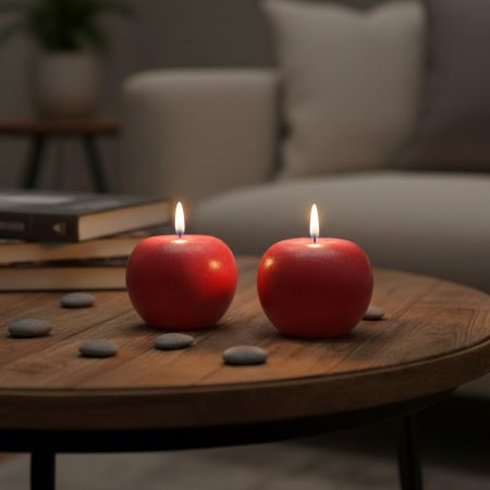 Set 2 velas decorativas cera, 5cm