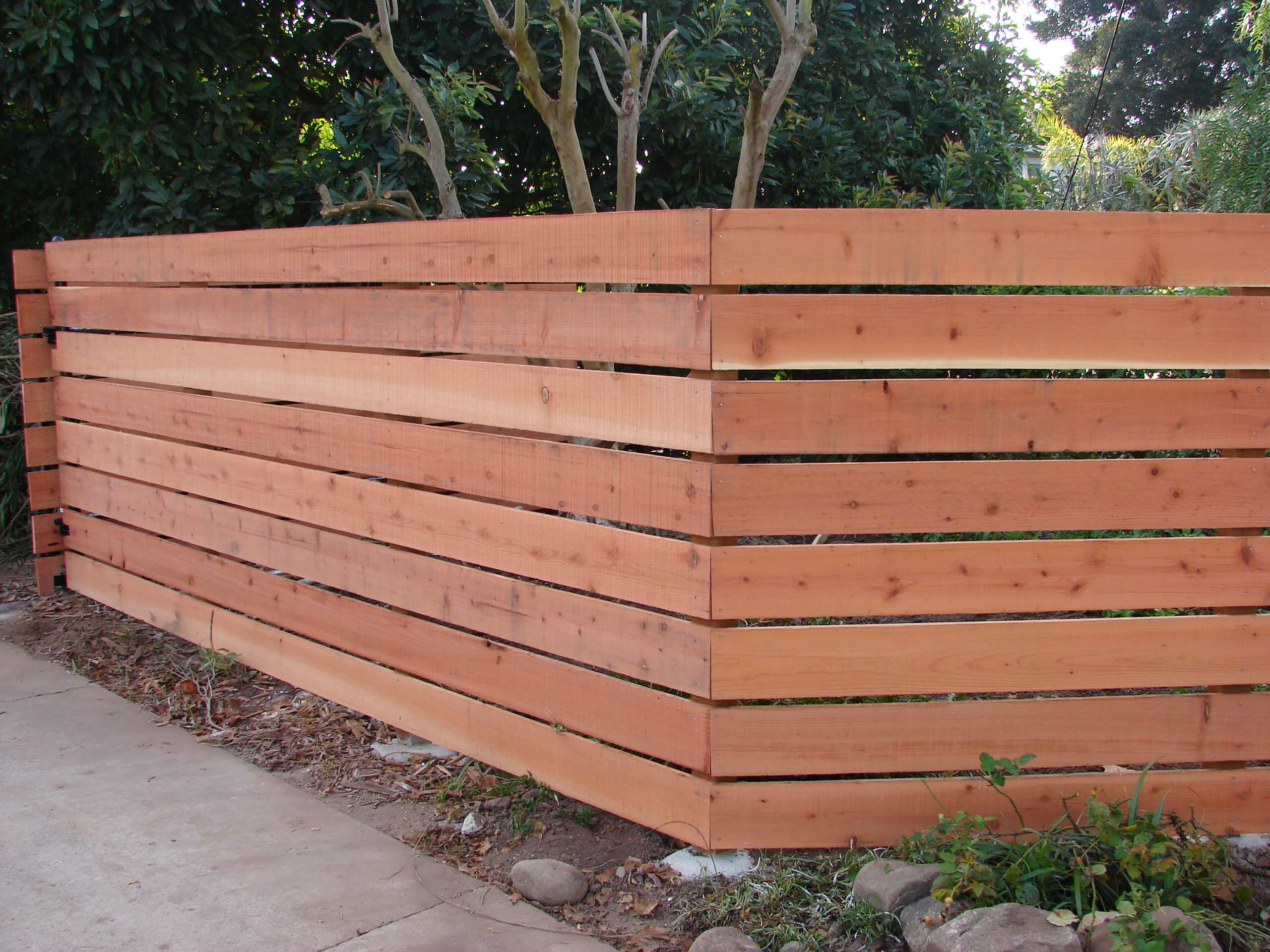 Horizontal Redwood Fence